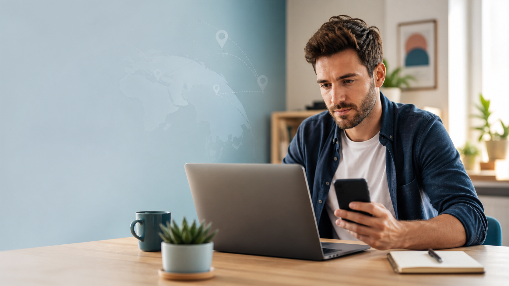 Person carefully comparing research opportunities online
